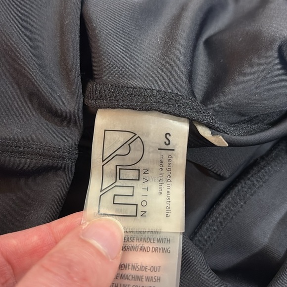 P.E Nation Orange Striped Logo High Rise Leggings - Picture 3 of 9